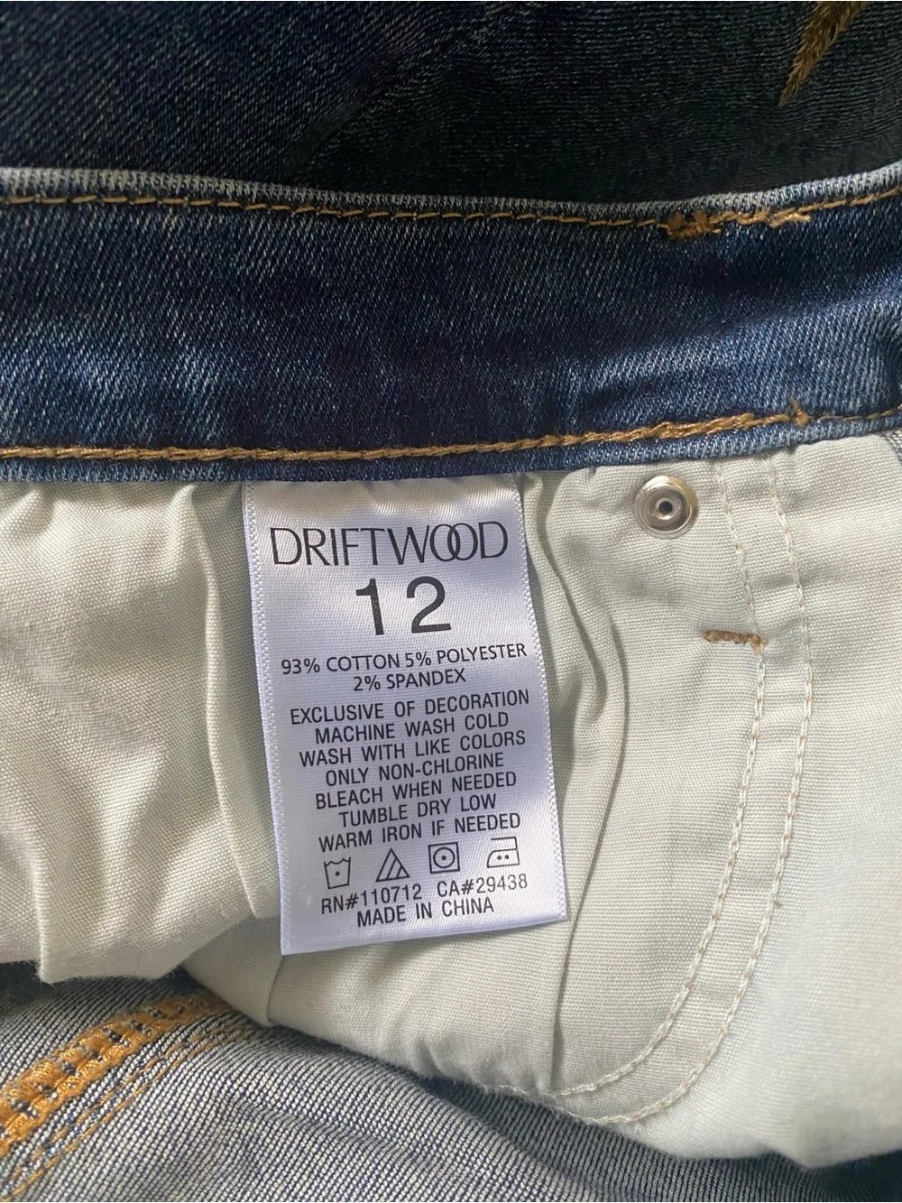 Driftwood Floral Embroidered Denim Skirt Size 12 Western Cowgirl Coastal Cottage - Picture 6 of 9